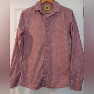 Dusty Pink Cotton Dress Shirt w Hearts,Moose Monkey, unisex